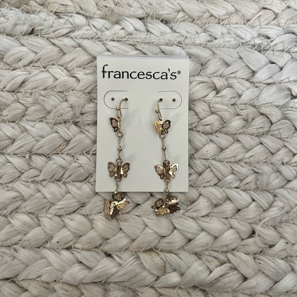 FRANCESCAS. Gold butterfly earrings